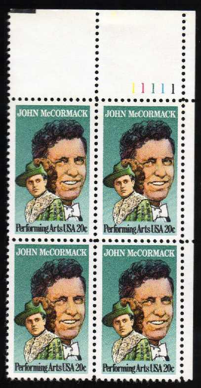 US #2090 John McCormack P# Block of 4; MNH (2.00)