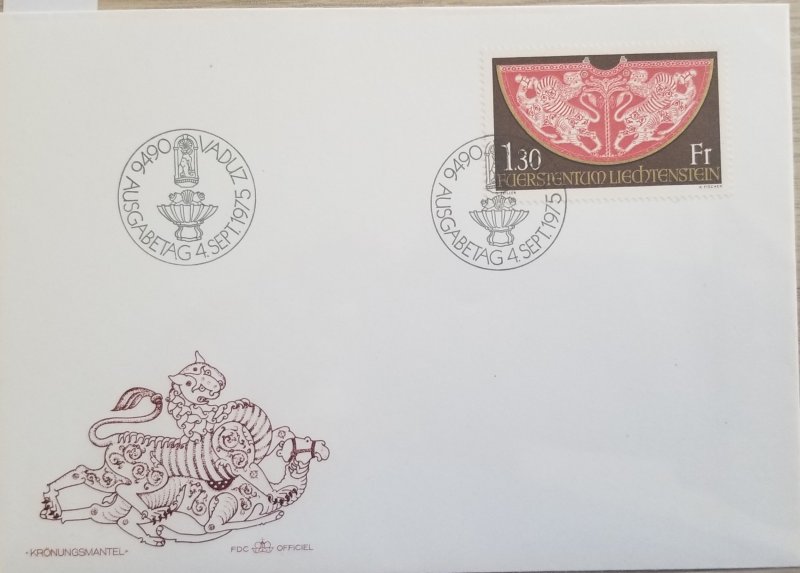 J) 1975 LIECHTENSEIN, CORONATION ROBE, FDC