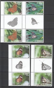 B1500 2015 Samoa Flora Fauna Butterflies Michel 240 Euro Gutter 2Set Mnh