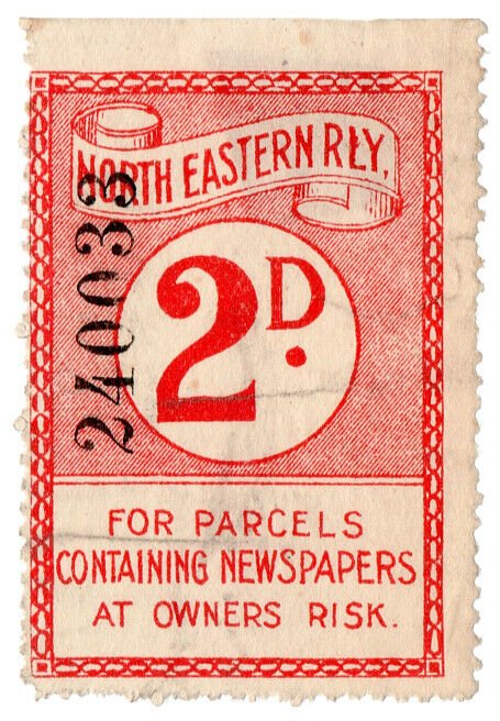 (I.B) North Eastern Railway : Newspaper Parcel 2d