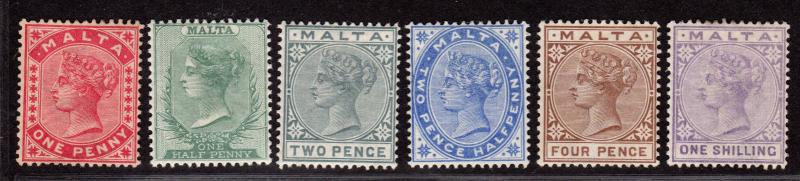 $Malta Sc#8-13 M/H/VF, complete set, Cv. $160