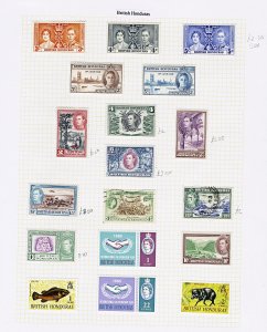 4691: British Honduras Collection on 2 Album Pages. 1888-1965. Inc Mint.