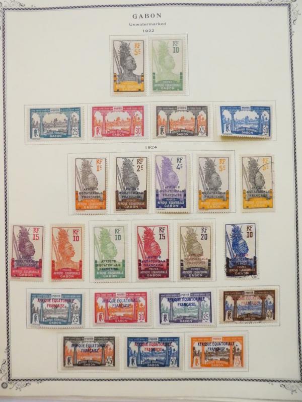 EDW1949SELL : GABON Very clean Mint & Used collection on album pages. Cat $873.