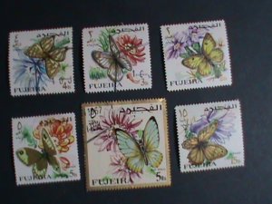 ​FUJEIRA STAMP- COLORFUL BEAUTIFUL LOVELY BUTTERFLY JUMBO LARGE CTO STAMPS-VF