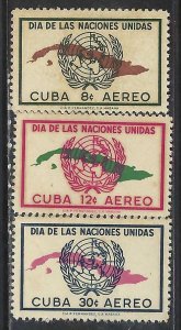 Cuba C169-71 MNH UN MAP TONING L507-4