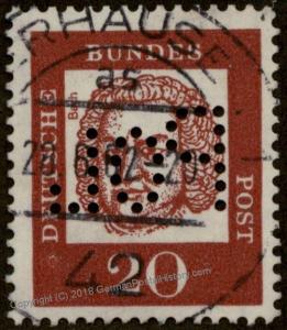 Germany BRD Bundes Polizei POL Lochung Police Perfin Official Stamp Used 60945