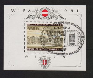 Austria #B345  cancelled 1981 WIPA '81  Vienna sheet Heroes` square