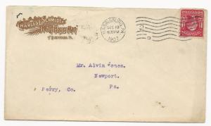 US Scott #319 Tied to ADV Cover by Machine Cancel Harrisburg, PA CDS Dec 19 1907