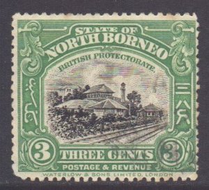 North Borneo Scott 139 - SG163, 1909 Railway Station 3c Green MH*