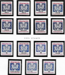 US 1983-1995 Officials series as shown on Scott pages 2018 SCV $43.15  - 19807