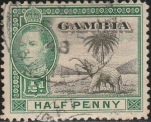 Gambia,  #132  Used From 1938-46  on partial paper