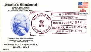 US BICENTENNIAL REENACTMENT OF ROCHAMBEAU MARCH AT COLUMBIA, CONNECTICUT