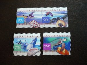 Stamps - Australia - Scott# 1778,1740a,1741 - Mint Never Hinged Set of 4 Stamps