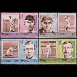 TUVALU 1984 - Scott# 259-62 Cricket Players Set of 8 LH