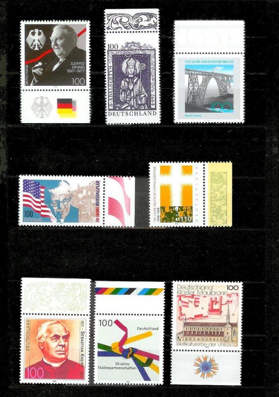 GERMANY 107 Different Mint Never Hinged Stamps Face Value=108DM+ (US$55+)