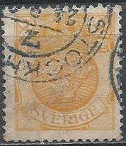 Sweden 68 (used) 2ö coat of arms, orange (1910)