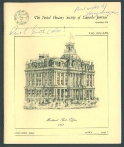 The Postal History Society of Canada Journal No. 25