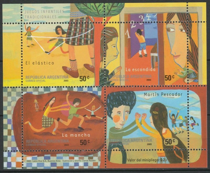 Argentina 2003 Traditional Children's Games MNH Sheet