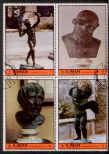Ajman 1972 Mi# 1870-73 Bronze Statues CTO L395