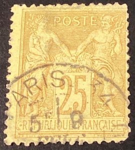 France #99 Peace & Commerce 25c Paris cancel 1879