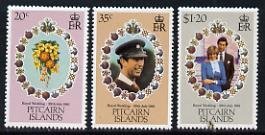 PITCAIRN IS. - 1981 - Royal Wedding - Perf 3v Set - Mint Never Hinged