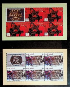 COOK ISL. Sc 1275-78 NH MINISHEETS OF 2005 - RARE OVERPRINTS - OLYMPICS - (JS23)