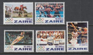 Zaire 1444-1448 Summer Olympics MNH VF