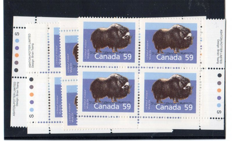 Canada #1174i Very Fine Never Hinged Match Set Of Four Corners Imprint Blocks