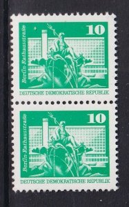 German Democratic Republic  DDR   #1611   MNH 1974  definitive set pair 10pf