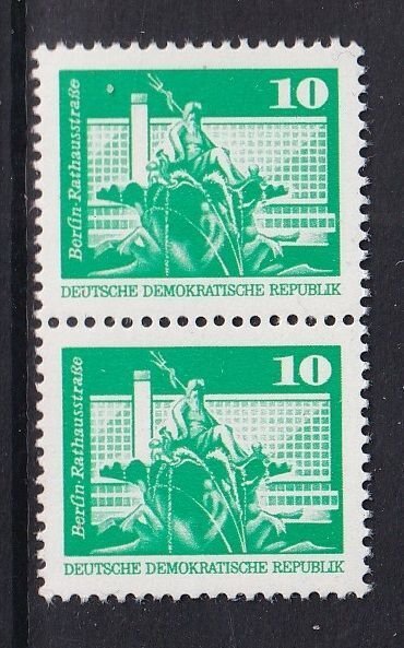 German Democratic Republic  DDR   #1611   MNH 1974  definitive set pair 10pf