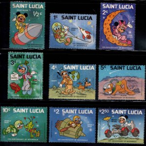 Saint Lucia  Scott 491-499 Cartoon characters in Space MNH**