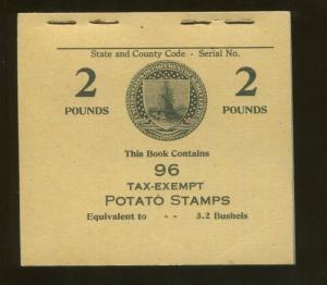 1935 United States Tax Exempt Potato Stamp #RI14 Mint Complete Booklet of 96