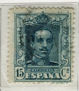 SPAIN; 1922 early Alfonso issue fine used 15c. value