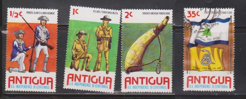 ANTIGUA Scott # 423-5, 427 - 3 MNH & 1  Used - American Revolution Bi-centennial