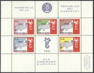 Paraguay Sc# 627a MNH Souvenir Sheet 1961 Europa