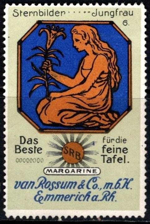 Vintage Germany Advertising Poster Stamp The Best Margarine For The Fine Table