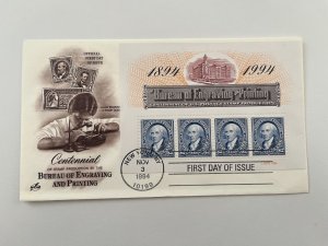 US COVER BUREAU OF ENGRAVING PRINTING SOUVENIR SHEET FDC SCOTT 2875