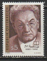 1990 Austria - Sc 1513 - MNH VF - 1 single - Joseph Friedrich Perkonig, writer