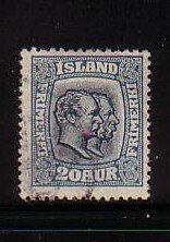 Iceland Sc107 1915 20 aur 2 kings stamp used