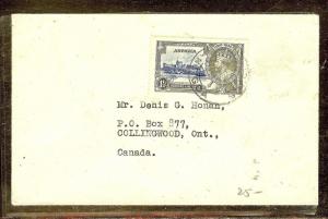 ANTIGUA (P2110B)  SILVER JUBILEE 1 1/2D SINGLE FRANK TO CANADA