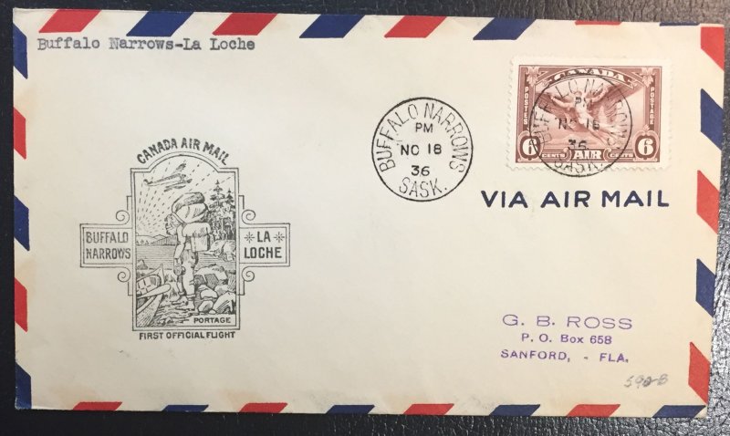 Canada #C5 Airmail (SG# 355) Daedalus Allagory of Flight 6c FOF ON COVER