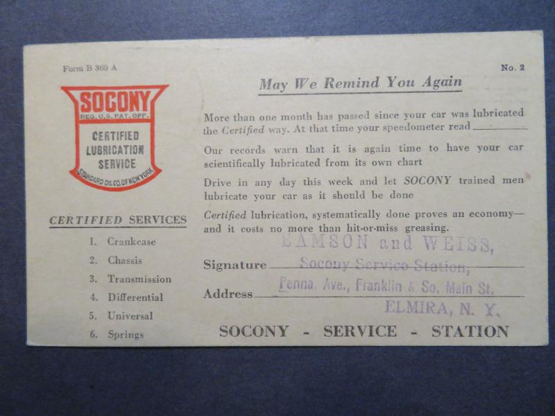 US 1932 SS Manhattan First Voyage Card / Socony Oil Pre Printed - Z7960