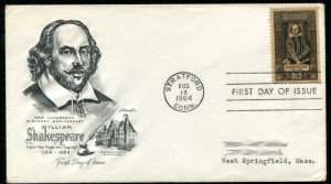 1250 US 5c William Shakespeare FDC,   addressed Artmaster cachet