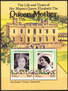 Tuvalu - Niutao 1985 Queen Mother Elizabeth II Castles S/S MNH