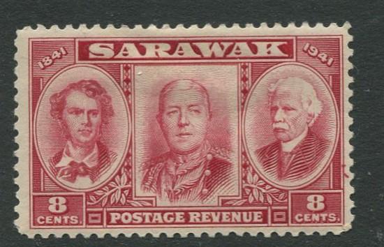 Sarawak -Scott 155 - Brooke Portraits- 1946 - Mint - Single 8c Stamp