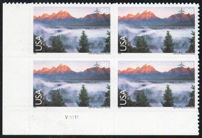 US #C147 PLATE BLOCK, face $3.93, VF/XF mint never hinged, high value airmail...