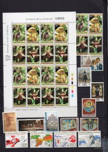 CYPRUS 1981 COMPLETE YEAR SET OF 17 STAMPS & SHEET OF 16 STAMPS MNH