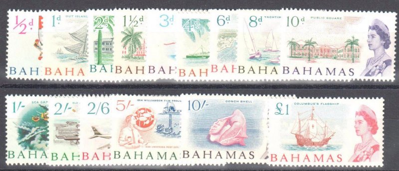Bahamas 1965 SC #204-218 Mint H Set