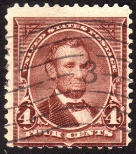 1898, US 4c, Abraham Lincoln, Used, Sc 280