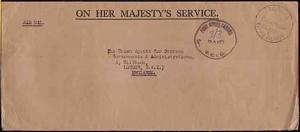 GILBERT & ELLICE IS 1963 cover with POST OFFICE TARAWA PAID cds to USA